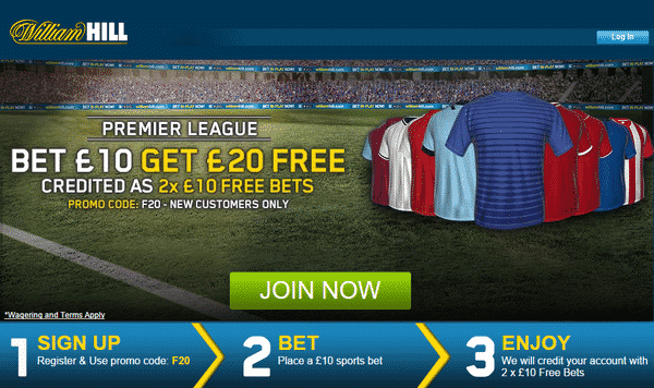 William Hill Bet £10 Get £20 (£50 to £1000 challenge page) William Hill Bet £10 Get £20 (£50 to £1000 challenge page)