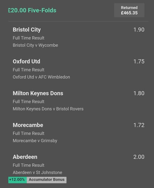 Winning football tips and predictions (Clever Bets bet 6)