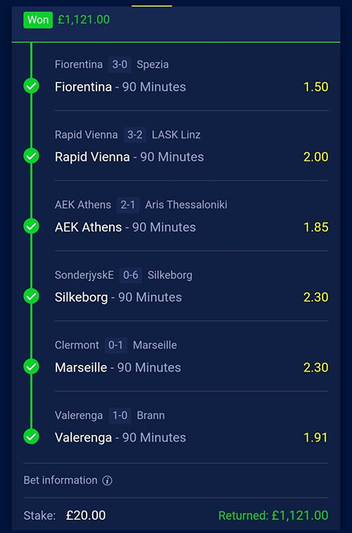 31st October Winning Betting Prediction Slip