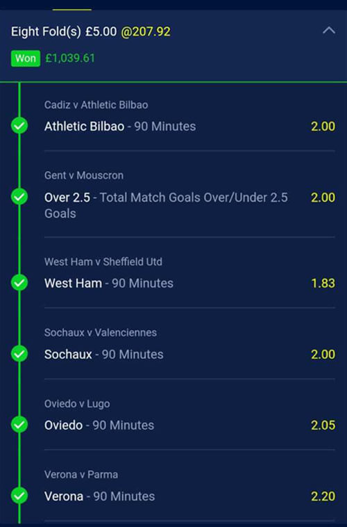 15th February Winning Betting Prediction Slip